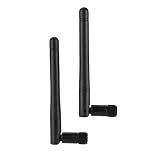 Dell Antenna Gain Antenna Abs Black 2Pcs Dual Band Wifi Router High Gain Sma Interface Wireless Network Card External Antenna(2Dbi) (2DBi antenna)