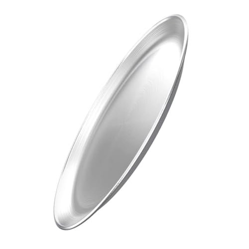 SECFOU Plato de Acero Inoxidable Redondo de 30 CM para Pizza y Postres, Bandeja para Hornear y Servir en Cocina y Comedor
