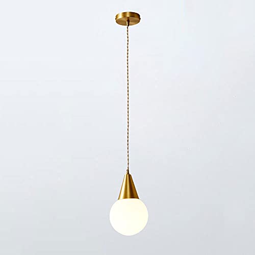Lámpara colgante de techo pequeña de cobre nórdico mini lámpara colgante de cristal E27