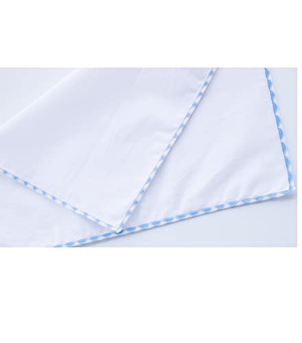 Image of 3-Pk Mens Cotton White Pocket Square with Color Border(10 Colors)