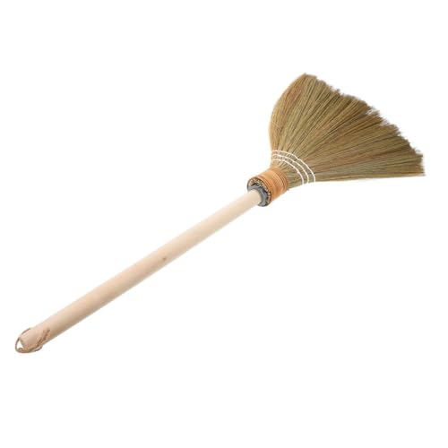 MAGICLULU Natürlicher Maisbesen mit Langem Holzstiel Abnehmbar für Terrasse und Garten Effizienter Allzweck Besen zur Einfachen Reinigung Lobby Handgefertigt