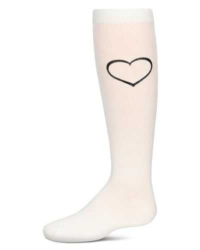 MeMoi Girls' Puff Paint Heart Knee High Socks3