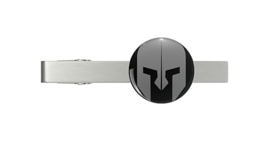 Spartan Helmet Silver Tie Clip Tie Bar Veteran Gift