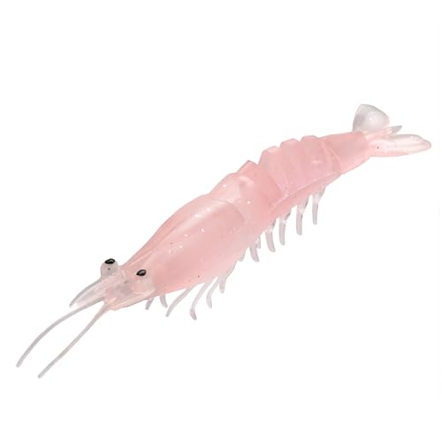 Leurre crevette Strike King Tidal avec queue en filet robuste plastique souple rose 6.5 cm 3pcs