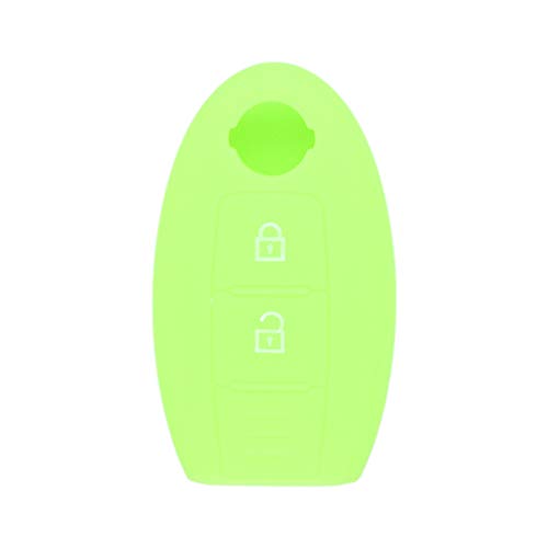 BROVACS Silicone Cover Protector Case Holder Skin Jacket Compatible with NISSAN 2 Button Smart Remote Key Fob CV9506 Neon Green - Image 2