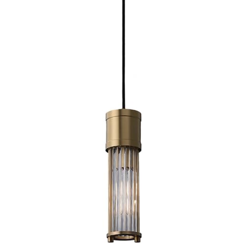 Lustre de colonne en verre et laiton poli vintage pour intérieur raffiné