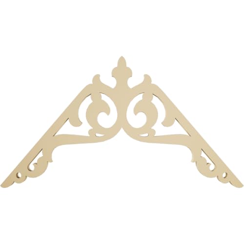 36"W x 21"H x 1 1/2"P (14/12) Pitch Amber Signature Urethane Gable Pediment, Primed Tan