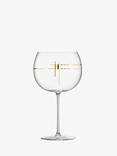 Set de 4 vasos balloon con decoración dorada 650 ml miniatura 2