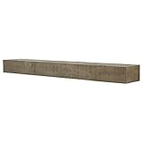 Country Living Wood Fireplace Mantel Shelf - Stockbridge 60 Inch Beach Sand Finish | Rustic Distressed Pine Beam with Hand-Hewn Details; for Fireplaces, Hearths & Décor