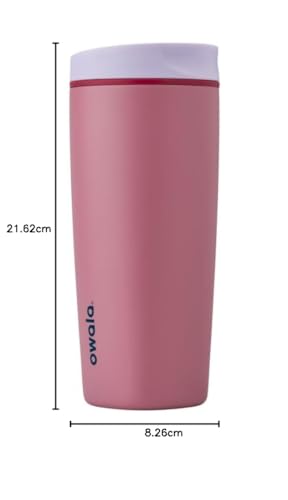 Image of Owala SmoothSip Slider Insulated Stainless Steel Coffee Tumbler, Reusable Iced Coffee Cup, Hot Coffee Travel Mug, BPA Free 20 oz, Crochet Queen
