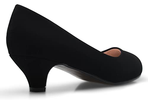 Image of Olivia K Women's Classic Closed Toe Kitten Heel Pumps | Dress, Work, Party Low Heeled