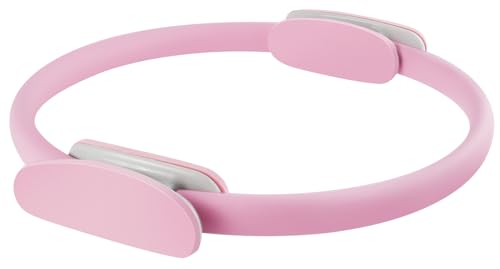 Pilates Ring 15 Inch Magic Circle Ring, Dual Padded Handles Pilates Rings Circle, Adjustable Yoga Ring, Strength, Flexibility, Body Toning, Pilates Fitness Equipment for Home Gym Exercise Pink