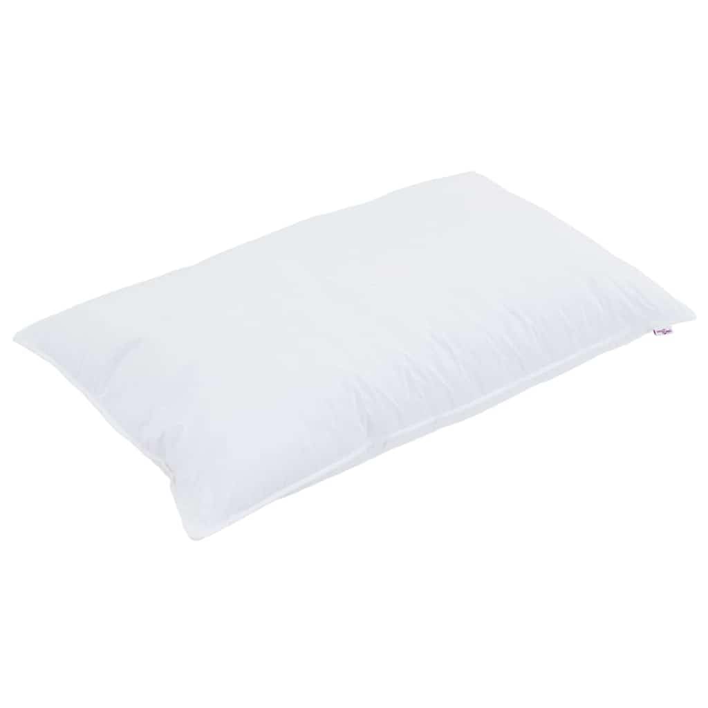 Juego de 2 almohadas de 40 x 80 cm de algodón blanco con relleno transpirable para espalda, abdomen, dormir de lado, lavables, ergonómicas, de apoyo, cómodas, suaves, fáciles de limpiar