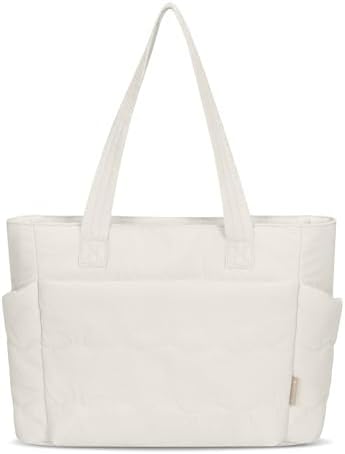 Hynes Eagle Tote Bag for Women Quilted Travel Bag Lightweight Puffer Tote Shoulder Handbag with Compartments Work/Gym/Teacher