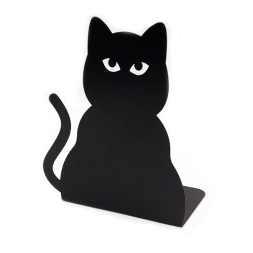 SCATTO ENERGIA CREATIVA | Reggilibri Design Gatto – Set 2 Pezzi – Metallo Resistente – 10×20,5×16,5 cm – Moderno e Decorativo