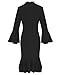 Mambabacosp Women's Bell Sleeve Church Dress Clergy Fishtail Tab Insert Collar Priestess Dress Black