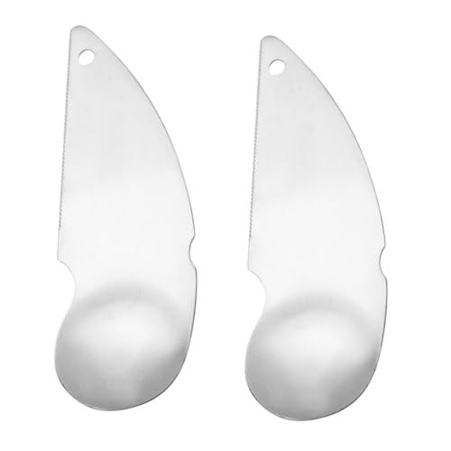 SHOWERORO 2pezzi Cucchiaio Pelapatate Acciaio Inossidabile per Kiwi e Avocado da Utensili Ergonomici per Frutta Facile da Usare