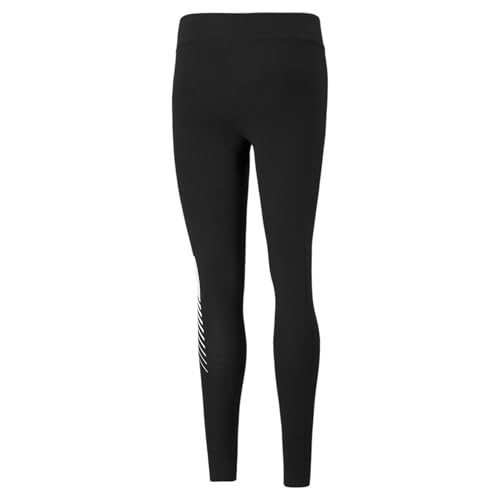 Image of Puma Women Mid Rise Essentialentials Graphic Leggings | Cotton-Blend Tight Fit Workout Tights | Stretchable Pull-On Gym Leggings | Stylish Everyday Legwear for Casual Or Fitnessential Use