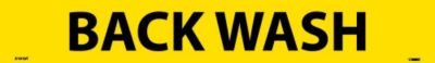 NMC A1016Y Pipe Marker, Legend"Back WASH", 14" Length x 2" Height, 1-1/4" Letter Size, Pressure Sensitive Vinyl, Black on Yellow (Pack of 25)