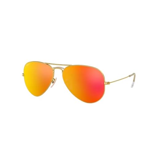 Ray-Ban Óculos de sol aviador clássico RB3025, Ouro fosco/marrom polarizado vermelho espelhado, 58 mm