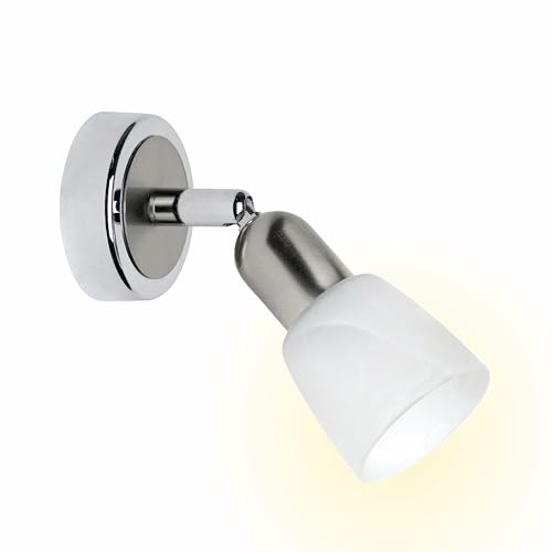 BRILLIANT Sofia Wandleuchte – verstellbarer Wandspot aus Metall & Glas – ideale Wandlampe für Wohnzimmer, Schlafzimmer & Flur – E14, LED geeignet