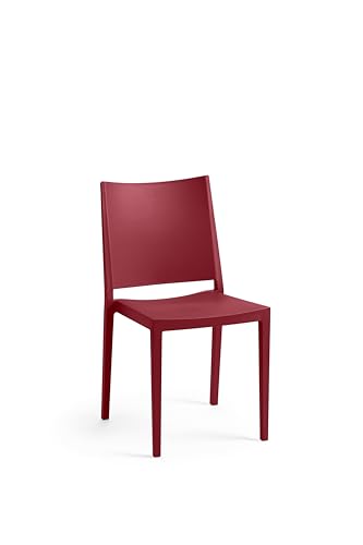 METRO Professional Chaise d'extérieur Kiava, Empilable, Polypropylène, Bordeaux