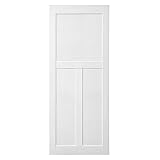 28' x 84' T Style Primed MDF Door Slab - Modern Interior Door Panel - DIY Ready to Assemble Door for Barn & Pre-Hung Doors - White