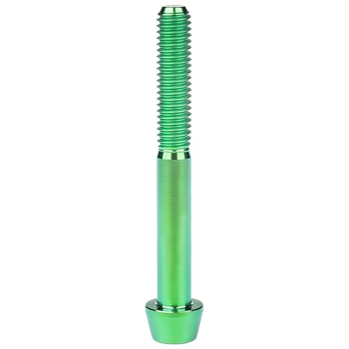 Image of Titanium Ti Bolt M5x9 16 18 20 25 30 35 40 45 50 55 60mm Tapered Head Screws Pack of 4 (M5x50mm, Green)