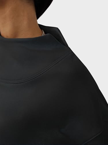 Image of ANRABESS Womens Oversized Sweatshirts Mock Neck Pullover | Cozy Fleece Long Sleeve Tops, Casual Daily Wear, Going Out & Preppy, Loose Fit, 2026 Fall Winter Trendy Outfits