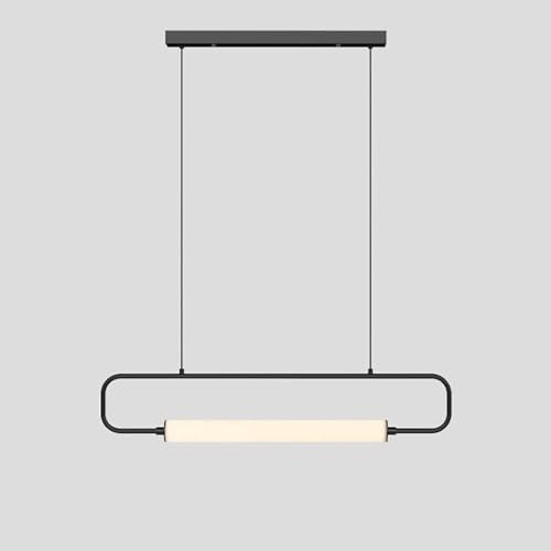 Lustre Moderne à Anneaux dorés - Suspension LED de 80 cm avec Abat-Jour en Acrylique pour îlot de Cuisine, Salle à Manger, entrée, Bureau et Bar. Lampe Suspendue linéaire élégante.