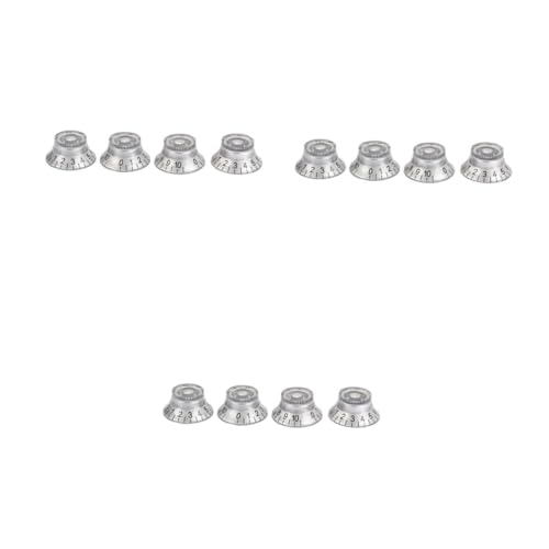 Hemoton 3sets Guitar Control Knobs Volume Tone Knobs Acrylic Material Guitar Accessory Kit 4pcs*3