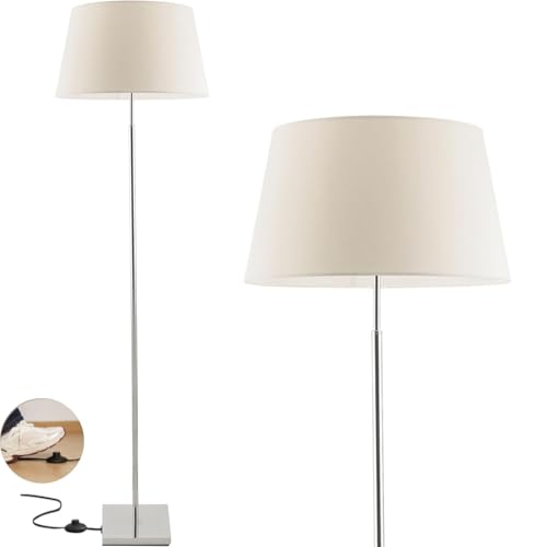 EXO lighting - Lampade da terra FIRENZE nichel satinato - lampada da terra - E27 - lampada soggiorno da terra - piantane da salotto - piantana - piantana lampada da terra - lampada salotto