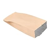 MUSISALY 100Pcs Kraft Paper Side Gusset Sealing Bags for Food Packaging, Aluminum Foil Lined Dried Fruit and Tea Storage Pouches (12X5.5X2.5Cm) Environmentally Friendly