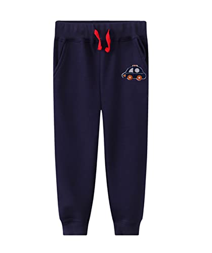 Loktarc 2 Pack Toddler Boys Sweatpants Drawstring Cotton Sport Jogger Pants Car Navy Ligth Grey 3-4 Years/Size 4T #TOP1