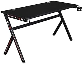 ACHENZEMI Gaming Computer Desk Carbon Steel Frame 440 Lbs Capacity Laser-Cut Legs Carbon Fiber Texture Desktop Adjustable Feet for Home Office Battle Station
