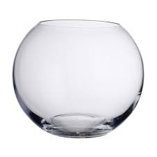 Vase Boule Grand Vase Boule en Cristal Transparent en Verre soufflé à la Bouche Fleurs ornamentally diamètre  20 cm Haut. 16 cm,Ø sur Le Dessus env. 10 cm Cover
