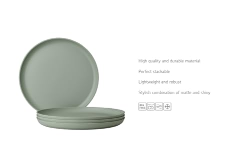Mepal - Dinner plate Silueta - Dishwasher & microwave resistant - Plastic plates - Dinner plates - Tableware - 26 cm - Nordic sage - Image 3