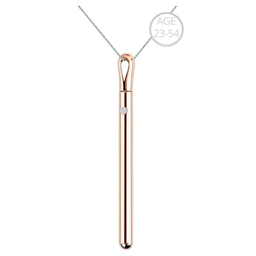 Coubomb Rose Gold Necklaces for Women Long Pendant Necklace with Adjustable Chain Necklace Extender, Rechargeable Necklace Jewelry for Women Trendy