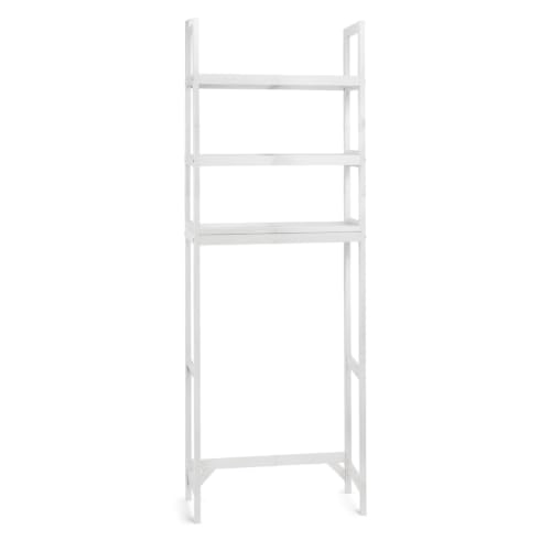 3-Tier-wood-over-the-Toilet-Storage-Cabinet-Simple-Bathroom-Storage-rack-Space-saving-freestanding-wood-shelf-fits-above-standard-toilets-open-3-tier-storage-holds-towels-toiletries-White