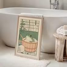 Affiche grenouille japonaise poster retro deco murale animaux