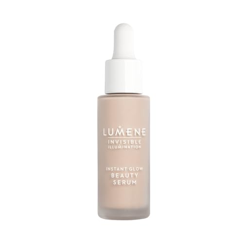 LUMENE Invisible Illumination Instant Glow Beauty Serum | Light Shade | Face Makeup & Brightening Serum | Lightweight, Buildable Coverage | Vegan | 30 ml