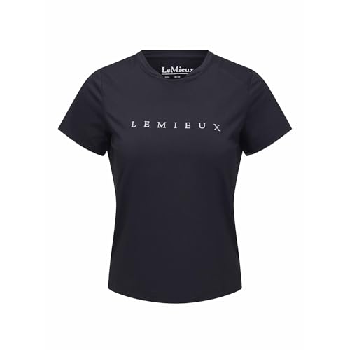 LeMieux Women's Sports T-Shirt - Sweat Wicking and Quick Drying Fabric - Relaxed Fit - Short Sleeve Women's Activewear - Black - US08