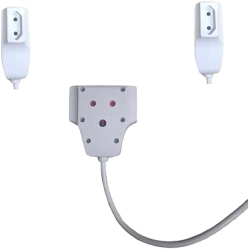 2 Pin & 3 Pin Extension Cord with Multiple Sockets – 5m Heavy Duty Extension Lead | Long Power Cable for Home, Office, Kitchen & Workshop – White