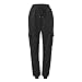 Womens Cargo Sweatpants Fall Fashion Baggy Soft Comfy Casual Drawstring Fleece Joggers with Pockets Y2k Clothes Black