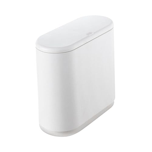 Caneca de basura rectangular push tipo blanca portátil