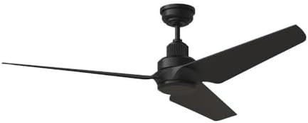 Generation Lighting | 3RULSM52MBKD | Ruhlmann Smart 52" Dimmable Indoor/Outdoor Integrated Led Midnight Black Ceiling Fan With Remote Control And Reversible Motor