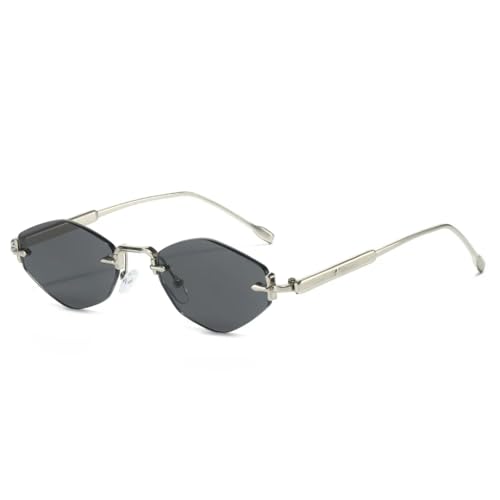 Lunettes de soleil de luxe pour femme avec diamant et monture en métal élégante