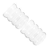 PAMINGONO 2 Stück Hitzebeständiger Wellen glasbecher Transparent Vielseitig für Kaffee Tee Milchgetränke Spülmaschinengeeignet Modernes Design für Zuhause und Büro