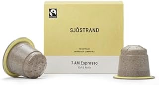 7 AM Espresso - Bio-Kaffeekapseln, kompatibel mit Nespresso, 10 Kapseln, Kompostierbar, Fairtrade.