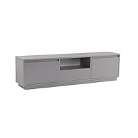 Stijlvolle en stevige tv-standaard, travertine, 160 x 42 x 18 cm, gemaakt van 100% melamine gecoat deeltjesbord, dikte: 18 mm, perfect voor modern thuiskantoor en studiecames, elegant en functioneel